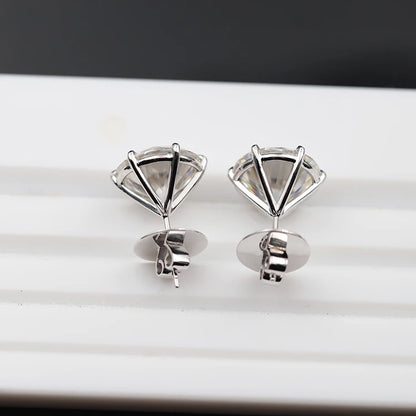 14k White Gold Stud Earrings