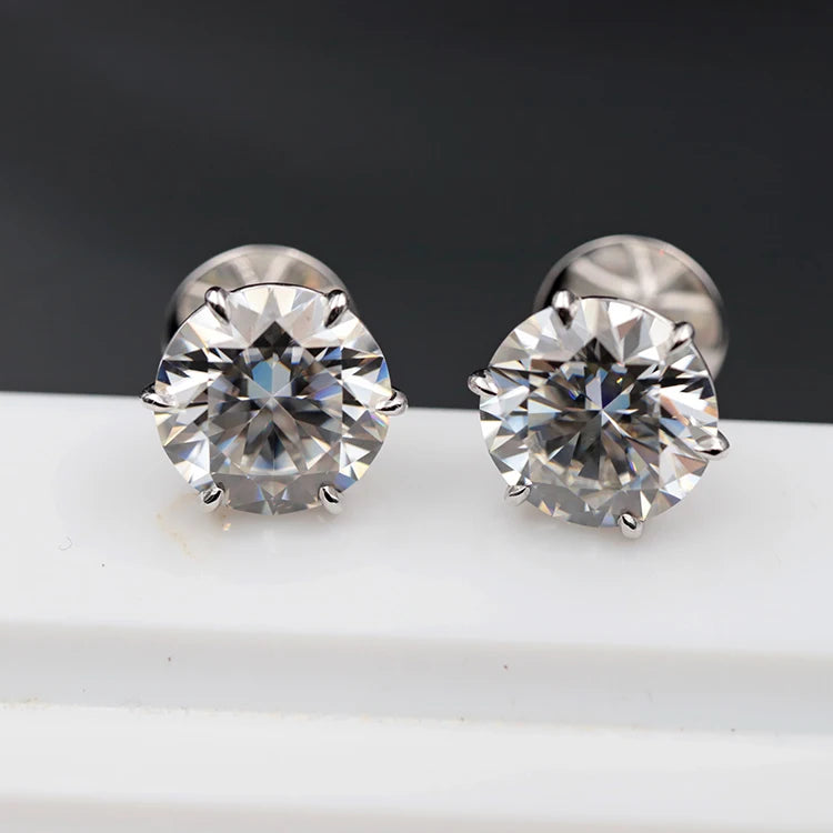 14k White Gold Stud Earrings