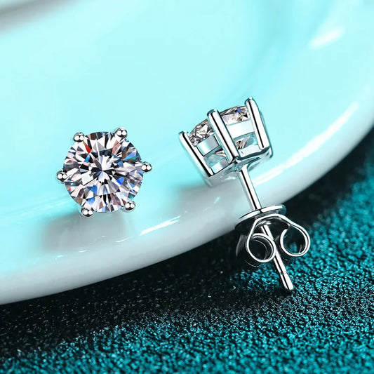 Prong White Gold Earring | Prong Solid Earring | Ice Cream Jewelry Co.