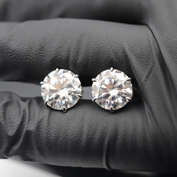 14k White Gold Stud Earrings